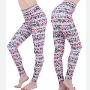 Pure Barre Geometric Full Length Athletic Leggings Multicolor Small